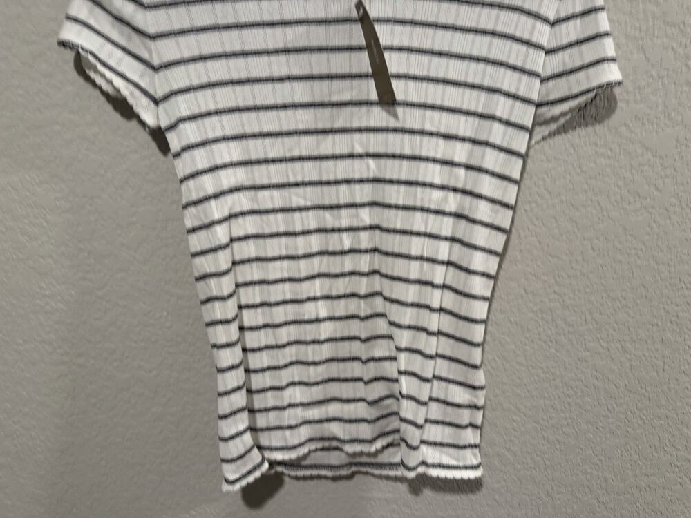 J Crew Pointelle short-sleeve T-shirt in stripe Women’s Small 100% Cotton NWT